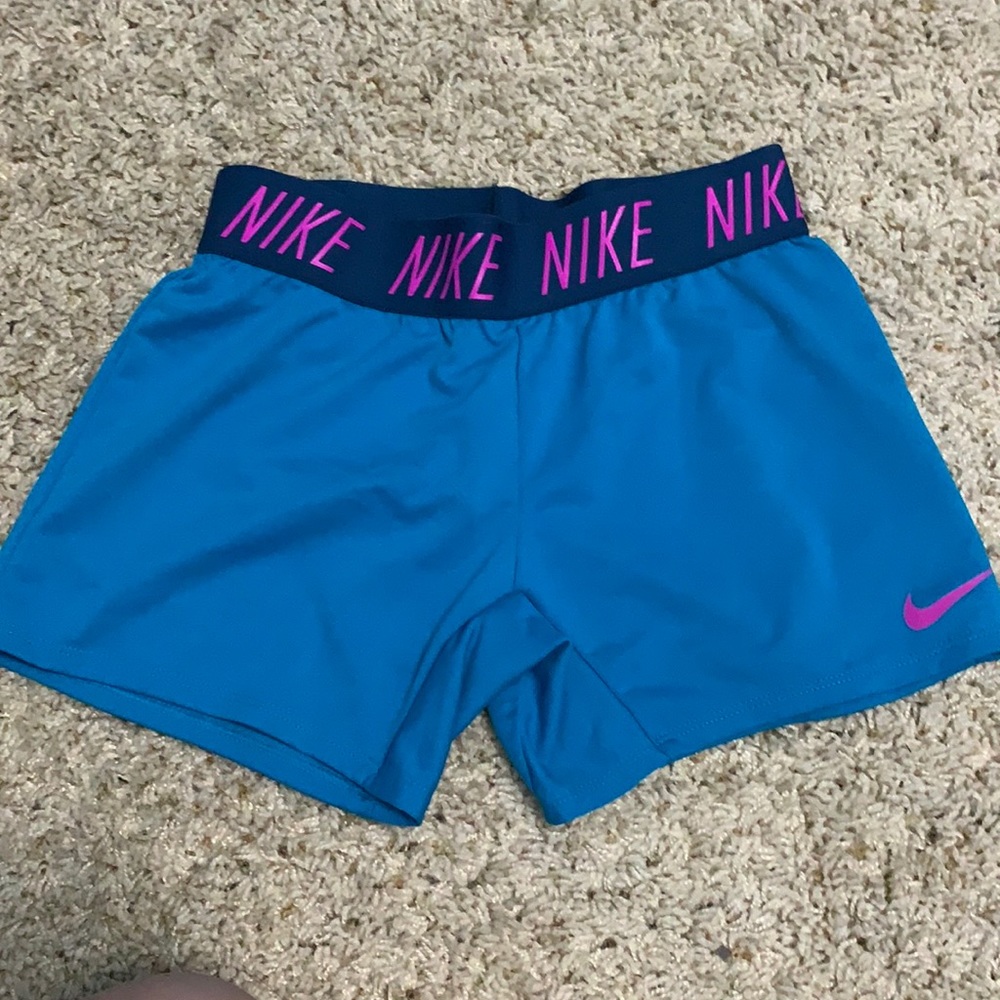Girls Blue Nike Dri Fit Shorts